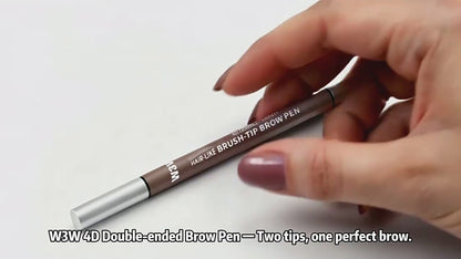 4D simulation 2in1 liquid eyebrow pencil double hair brush head waterproof sweat proof